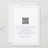 Elegant Blauw Script QR Code Bruiloft Kaart (Achterkant)