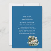 Elegant Blauw Script Swan Simple Boy Baby shower Kaart (Achterkant)