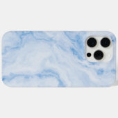 Elegant Blauw Steen Marmer Patroon Case-Mate iPhone Case (Achterkant (horizontaal))