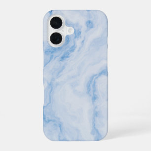 Elegant Blauw Steen Marmer Patroon iPhone 16 Hoesje