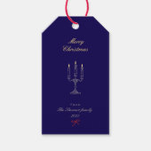 Elegant blauw Stijlvol Chic Vrolijk Kerstfeest Cadeaulabel (Voorkant)