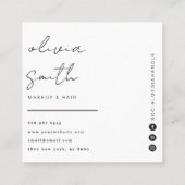 Elegant Blauw Stylist Boho Modern Neutral Trendy Vierkante Visitekaartje (Achterkant)