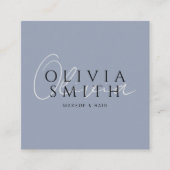 Elegant Blauw Stylist Boho Modern Neutral Trendy Vierkante Visitekaartje (Voorkant)
