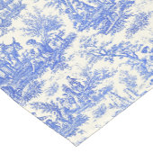 Elegant  blauw toile d jouy bedrukt korte tafelloper (Hoek)