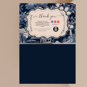 Elegant blauw Toile de Jouy Bedankkaart