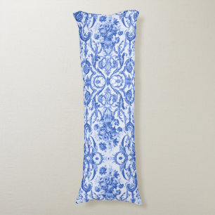 Elegant  Blauw toile de jouy blauw wit Lichaamskussen