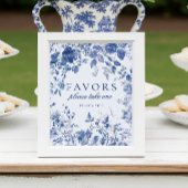 Elegant Blauw Toile de Jouy Chinoiserie Favorieten Poster