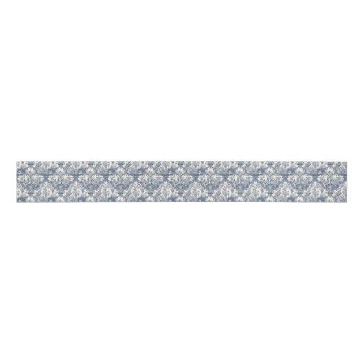 Elegant  Blauw toile de jouy Grosgrain Lint (Voorkant)