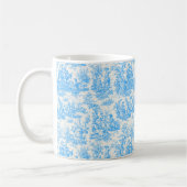 Elegant blauw toile de jouy koffiemok (Links)