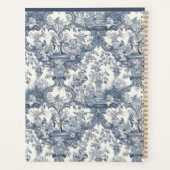 Elegant  Blauw toile de jouy monogram Planner (Achterkant)