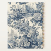 Elegant  Blauw toile de jouy monogram Planner (Achterkant)