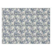 Elegant  Blauw toile de jouy monogram Tafelkleed (Voorkant (Horizontaal))