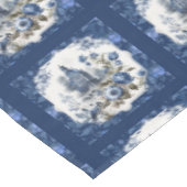 Elegant  Blauw toile de jouy monogram Tafelkleed (Gekanteld)