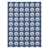 Elegant  Blauw toile de jouy monogram Tafelkleed (Voorkant)