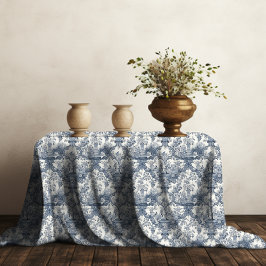 Elegant  Blauw toile de jouy monogram Tafelkleed