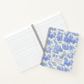 Elegant  blauw toile de jouy notitieboek (Binnen)