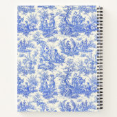 Elegant  blauw toile de jouy notitieboek (Achterkant)