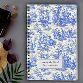 Elegant  blauw toile de jouy notitieboek