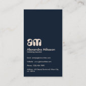 Elegant blauw Toile de Jouy Visitekaartje (Achterkant)