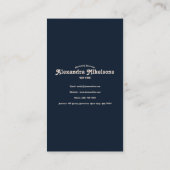 Elegant blauw Toile de Jouy Visitekaartje (Achterkant)