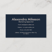 Elegant blauw Toile de Jouy Visitekaartje (Achterkant)