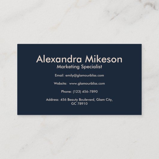 Elegant blauw Toile de Jouy Visitekaartje (Achterkant)