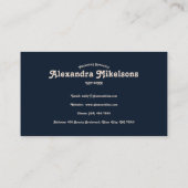 Elegant blauw Toile de Jouy Visitekaartje (Achterkant)