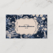 Elegant blauw Toile de Jouy Visitekaartje (Voorkant)