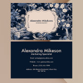 Elegant blauw Toile de Jouy Visitekaartje