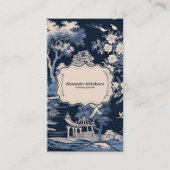 Elegant blauw Toile de Jouy Visitekaartje (Voorkant)