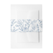 Elegant blauw toilet Franse bloemen Uitnodigingen Wikkel (Voorkant Voorbeeld)