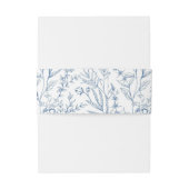 Elegant blauw toilet Franse bloemen Uitnodigingen Wikkel (Achterkant Voorbeeld)