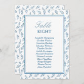 Elegant Blauw Trouwtafel Nummer Zitplaatsindeling (Voorkant / Achterkant)