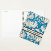 Elegant  blauw turquoise meer toile de jouy planner (Display)