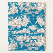 Elegant  blauw turquoise meer toile de jouy planner (Achterkant)
