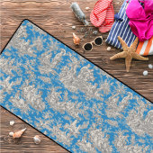 Elegant  blauw turquoise toile de jouy bureaumat