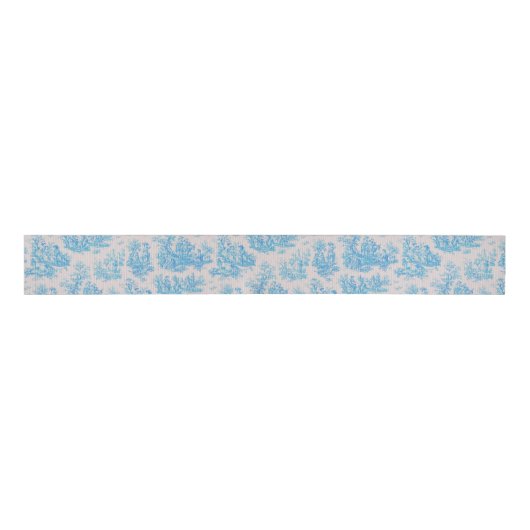 Elegant  blauw turquoise toile de jouy grosgrain lint (Voorkant)