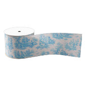 Elegant  blauw turquoise toile de jouy grosgrain lint (Spoel)