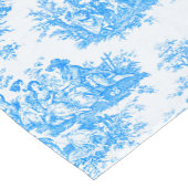 Elegant  blauw turquoise toile de jouy korte tafelloper (Hoek)