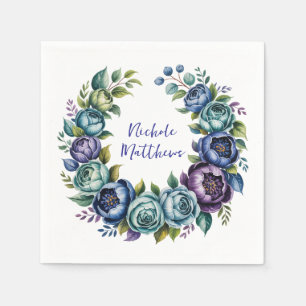 Elegant blauw turquoise Vrijgezellenfeest Servet