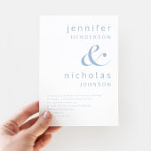 Elegant Blauw Typografie Bruiloft Kaart
