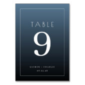 Elegant Blauw Typografisch Tafelnummer (Achterkant)