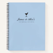 Elegant blauw Verloving cadeau blanco cocktailrece Notitieboek (Voorkant)