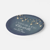 Elegant Blauw Verrassing Pensioen Partij Papieren Bordje (Gekanteld)