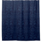 Elegant Blauw Victoriaans Damask Douchegordijn (Voorkant)