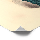 Elegant Blauw Victoriaans Jurk Mode Vrouw Kunst Poster (Hoek)