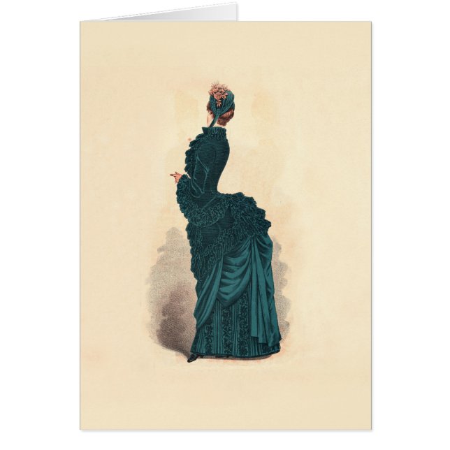 Elegant blauw Victoriaans jurken Mode (Voorkant)