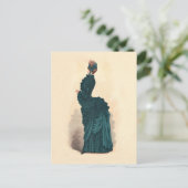 Elegant blauw Victoriaans jurken Mode Briefkaart (Staand voorkant)