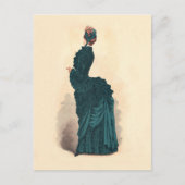 Elegant blauw Victoriaans jurken Mode Briefkaart (Voorkant)