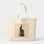 Elegant blauw Victoriaans jurken Mode Grote Tote Bag (Voorkant)